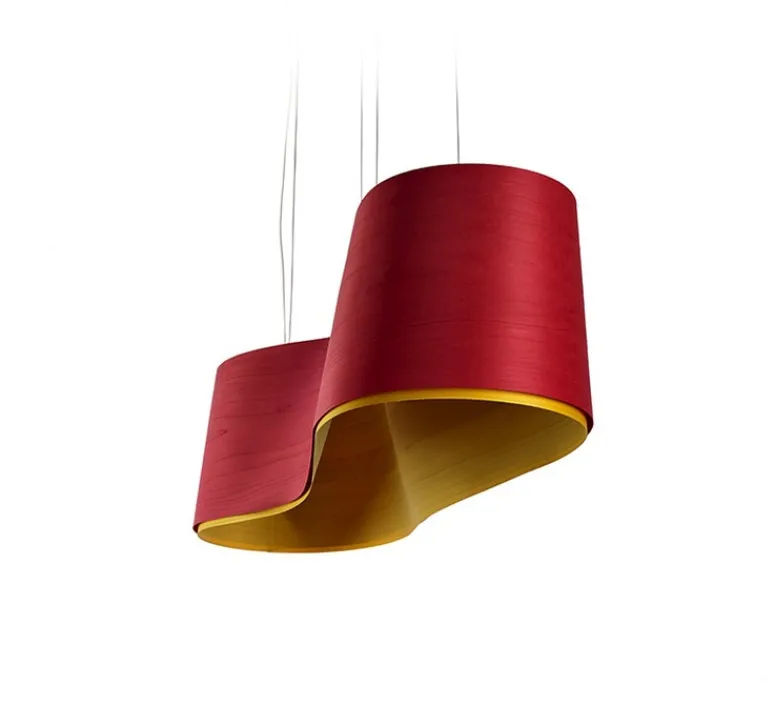 Suspension*LZF Suspension, New Wave S, , LED, H27,5cm, L102cm - rouge et jaune