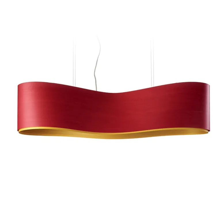Suspension*LZF Suspension, New Wave S, , LED, H27,5cm, L102cm - rouge et jaune