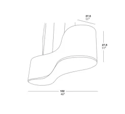 Suspension*LZF Suspension, New Wave S, , LED, H27,5cm, L102cm - rouge et jaune