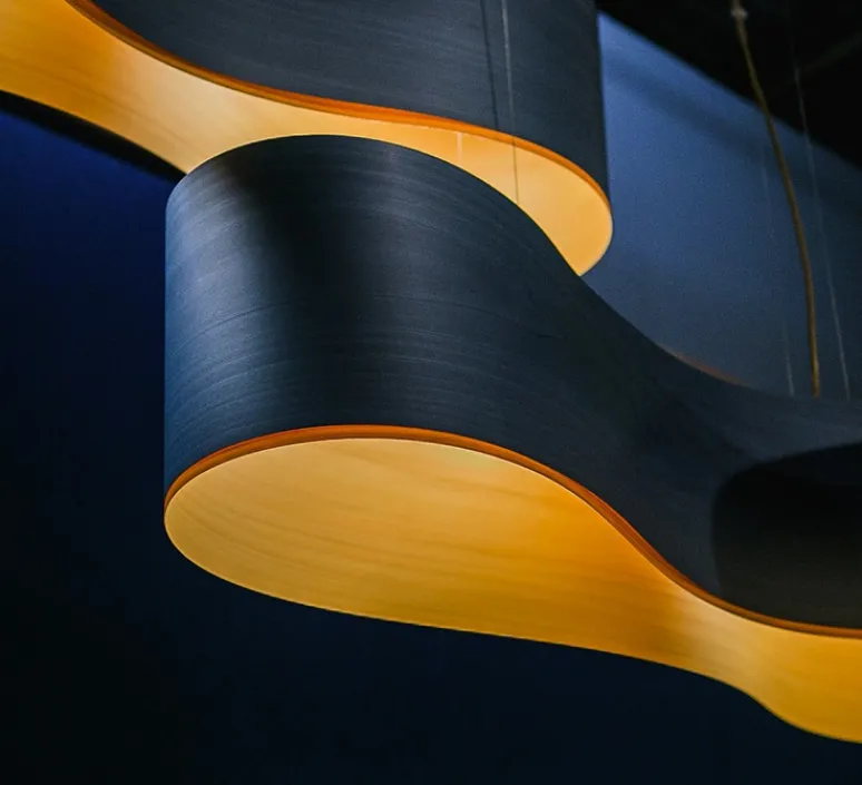 Suspension*LZF Suspension, New Wave S, , LED, H27,5cm, L102cm - turquoise et jaune