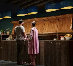 Suspension*LZF Suspension, New Wave S, , LED, H27,5cm, L102cm - turquoise et jaune