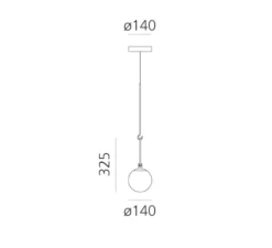 Suspension, NH 14, laiton, Ø14cm, H32,5cm, LED, 3000K - Artemide