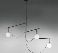 Suspension*Artemide Suspension, NH S3, , L117,5cm, H67,2cm - blanc, laiton, noir