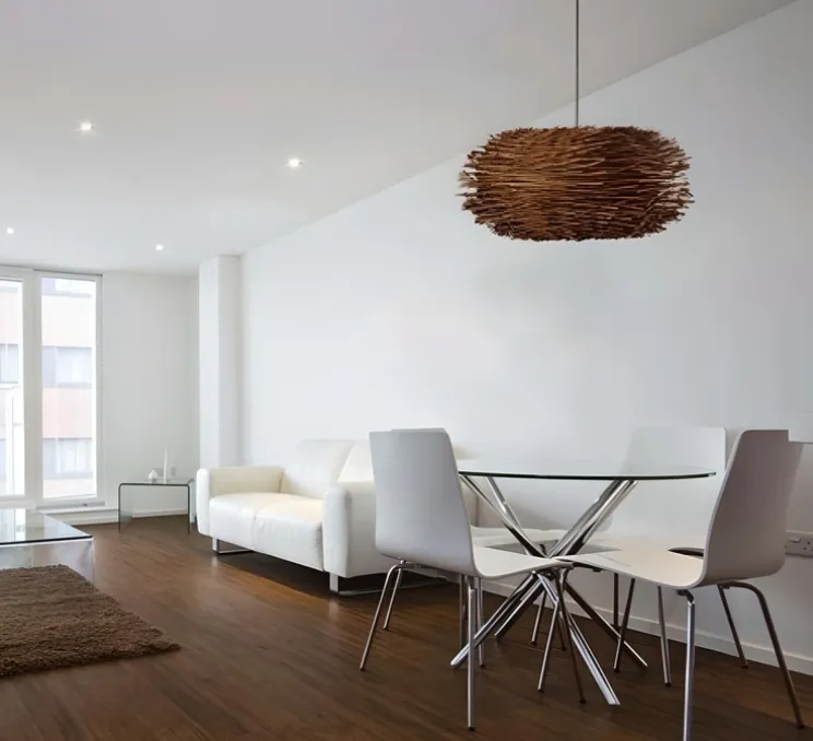 Suspension, NIDO, rotin, noir, LED, Ø60cm, H29cm - Faro