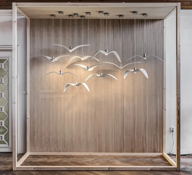 Suspension, Night Birds, blanc et argent, LED, GU10, 2700K, 336lm, ø59 cm, H17 cm - Brokis