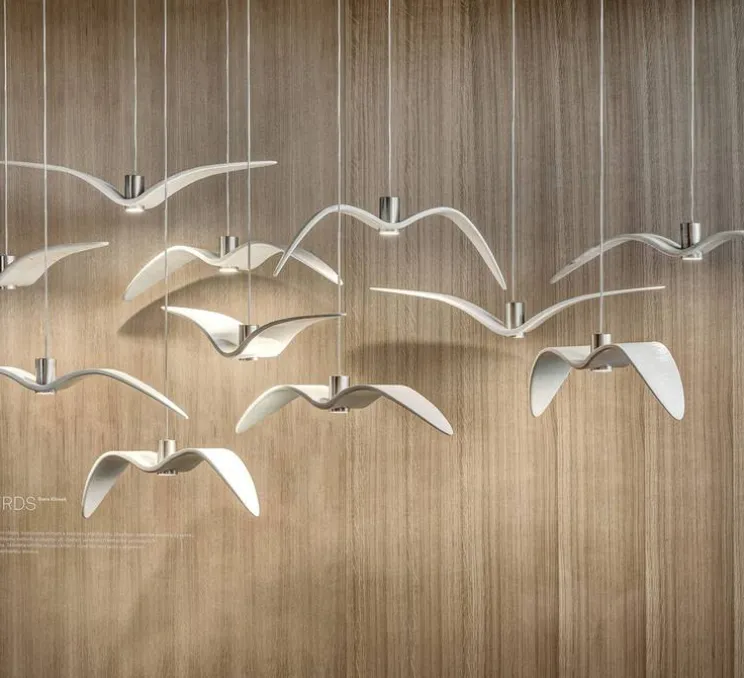 Suspension, Night Birds, blanc et argent, LED, GU10, 2700K, 336lm, ø59 cm, H17 cm - Brokis