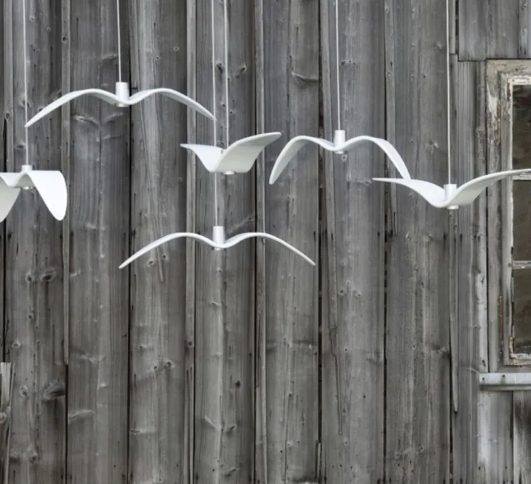 Suspension, Night Birds, blanc et argent, LED, GU10, 2700K, 336lm, ø59 cm, H17 cm - Brokis