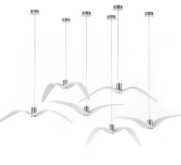 Suspension, Night Birds, blanc et argent, LED, GU10, 2700K, 336lm, ø59 cm, H17 cm - Brokis