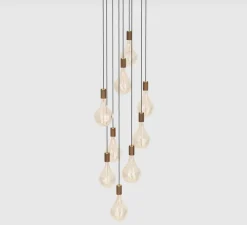 Suspension*Tala Suspension, Nine pendant + Voronoi II, noyer, 2200K, 150lm, dim, Ø5cm, H500cm maximum- bois, noyer