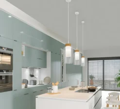 Suspension*Mantra Suspension, Nora, , Ø18cm, H38,7cm - bois, blanc