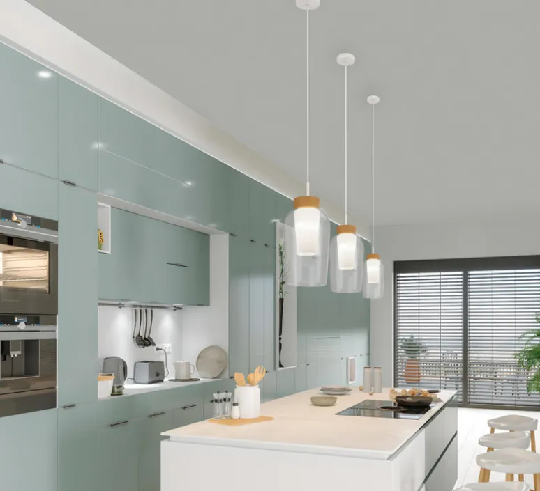 Suspension*Mantra Suspension, Nora, , Ø18cm, H38,7cm - bois, blanc