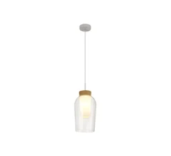 Suspension*Mantra Suspension, Nora, , Ø18cm, H38,7cm - bois, blanc
