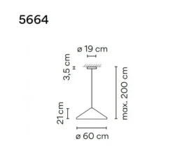 Suspension, North 5664, beige, LED, dim, 2700K, 1041 lm, Ø60cm, H21cm - Vibia