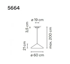Suspension*Vibia Suspension, North 5664, , LED, dim, 2700K, 1041 lm, Ø60cm, H21cm - blanc