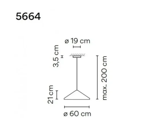 Suspension*Vibia Suspension, North 5664, , LED, dim, 2700K, 1041 lm, Ø60cm, H21cm - blanc