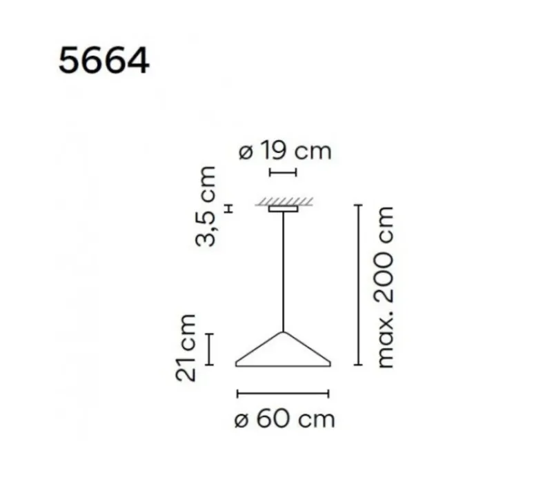 Suspension*Vibia Suspension, North 5664, , LED, dim, 2700K, 1041 lm, Ø60cm, H21cm - blanc