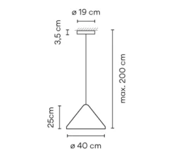 Suspension*Vibia Suspension, North 5662, , LED, dim, 2700K, 1041 lm, Ø40cm, H25cm - noir
