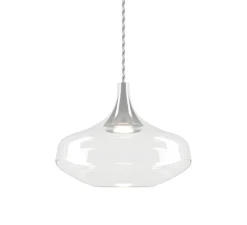 Suspension, Nostalgia cluster 24 pièces avec rosace blanche, gris fumé et cristal, LED, dim, 2700K, 1280 lm, Ø100cm, H150cm - Lodes