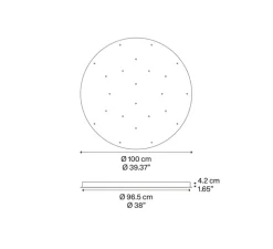 Suspension, Nostalgia cluster 24 pièces avec rosace blanche, gris fumé et cristal, LED, dim, 2700K, 1280 lm, Ø100cm, H150cm - Lodes