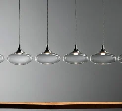 Suspension*Lodes Suspension, Nostalgia large sans rosace, noir & transparent, LED, dim, 2700K, 1280 lm, Ø28cm, H21,5cm - noir & transparent