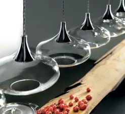 Suspension*Lodes Suspension, Nostalgia large sans rosace, , LED, dim, 2700K, 1280 lm, Ø28cm, H21,5cm - verre transparent, chrome