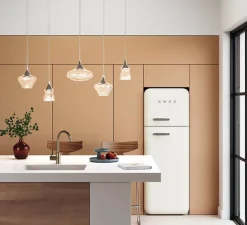 Suspension*Lodes Suspension, Nostalgia large sans rosace, , LED, dim, 2700K, 1280 lm, Ø28cm, H21,5cm - verre transparent, chrome