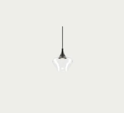 Suspension, Nostalgia medium sans rosace, noir & transparent, LED, dim, 2700K, 1280 lm, Ø20cm, H21,5cm - Lodes