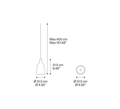 Suspension*Lodes Suspension, Nostalgia small sans rosace, chrome & fumé, LED, dim, 2700K, 1280 lm, Ø12,5cm, H21,5cm - chrome & fumé