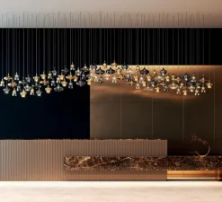 Suspension*Lodes Suspension, Nostalgia small sans rosace, chrome & fumé, LED, dim, 2700K, 1280 lm, Ø12,5cm, H21,5cm - chrome & fumé