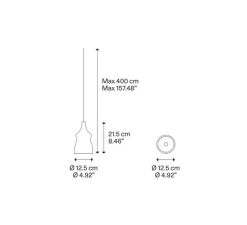 Suspension, Nostalgia small sans rosace, noir & transparent, LED, dim, 2700K, 1280 lm, Ø12,5cm, H21,5cm - Lodes