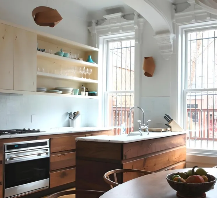 Suspension, Nut S, bois naturel de cerisier, Ø42cm, H21cm - LZF