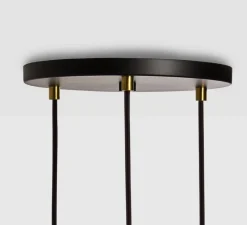 Suspension, Oak Triple, Voronoi II, noir, bois, IP54, Ø25cm, H300cm - Tala