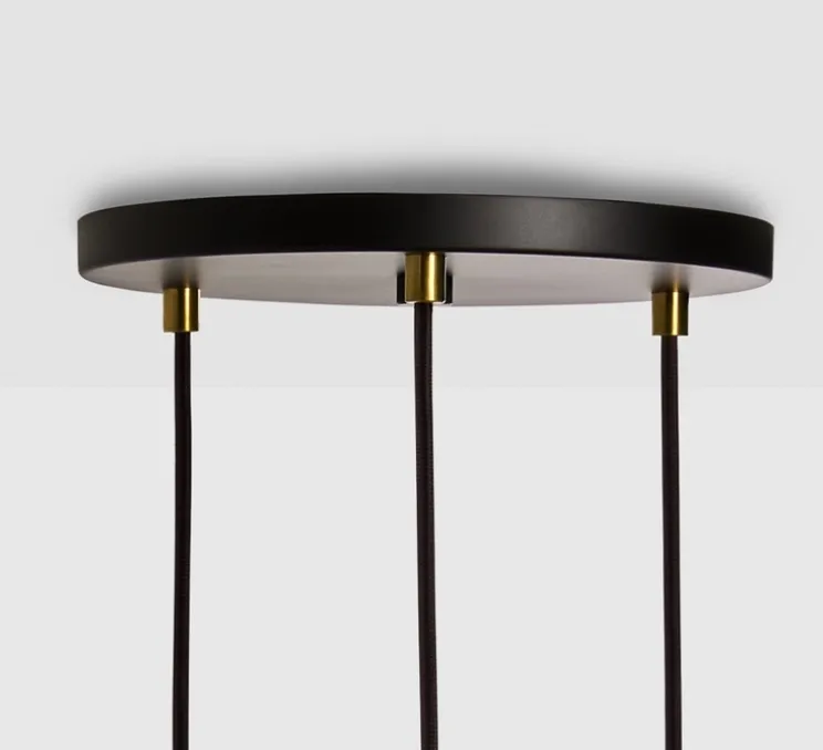 Suspension, Oak Triple, Voronoi II, noir, bois, IP54, Ø25cm, H300cm - Tala