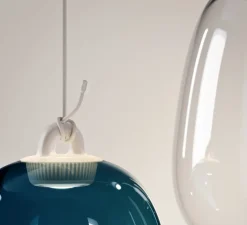 Suspension, Oblo Large sans rosace, transparent, LED, dim, 2700K, 1280 lm, Ø24,5cm, H34,7cm - Lodes