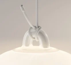 Suspension*Lodes Suspension, Oblo Large sans rosace, , LED, dim, 2700K, 1280 lm, Ø24,5cm, H34,7cm - blanc soie