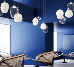 Suspension*Lodes Suspension, Oblo Small sans rosace, , LED, dim, 2700K, 1280 lm, Ø21cm, H24,3cm - blanc soie