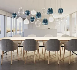 Suspension*Lodes Suspension, Oblo Small sans rosace, , LED, dim, 2700K, 1280 lm, Ø21cm, H24,3cm - blanc soie