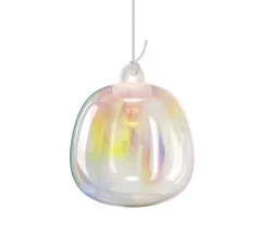 Suspension*Lodes Suspension, Oblo Smallsans rosace, , LED, dim, 2700K, 1280 lm, Ø21cm, H24,3cm - arc-en-ciel