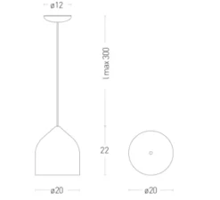 Suspension, Odile S, vert, Ø20cm, H22cm - LUMEN CENTER ITALIA