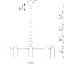 Suspension, Odyssey Round MD, noir mat, verre mat, Ø119,7cm, H41,6cm - Schwung