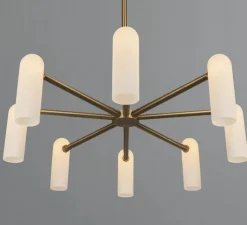 Suspension*Schwung Suspension, Odyssey Round MD, , Ø119,7cm, H41,6cm - Laiton laqué bruni, verre mat