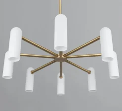 Suspension*Schwung Suspension, Odyssey Round MD, , Ø119,7cm, H41,6cm - Laiton laqué bruni, verre mat