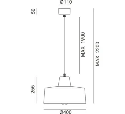 Suspension*Il Fanale Suspension, Officina 268.06.FF, , Ø40cm, H25,5cm - fer antique