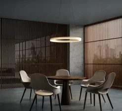 Suspension*LZF Suspension, Oh! Line, , LED, 3000K, 2057lm, Ø60cm, H5cm - blanc ivoire