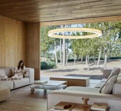 Suspension*LZF Suspension, Oh! Line, , LED, 3000K, 2743lm, Ø80cm, H5cm - blanc ivoire