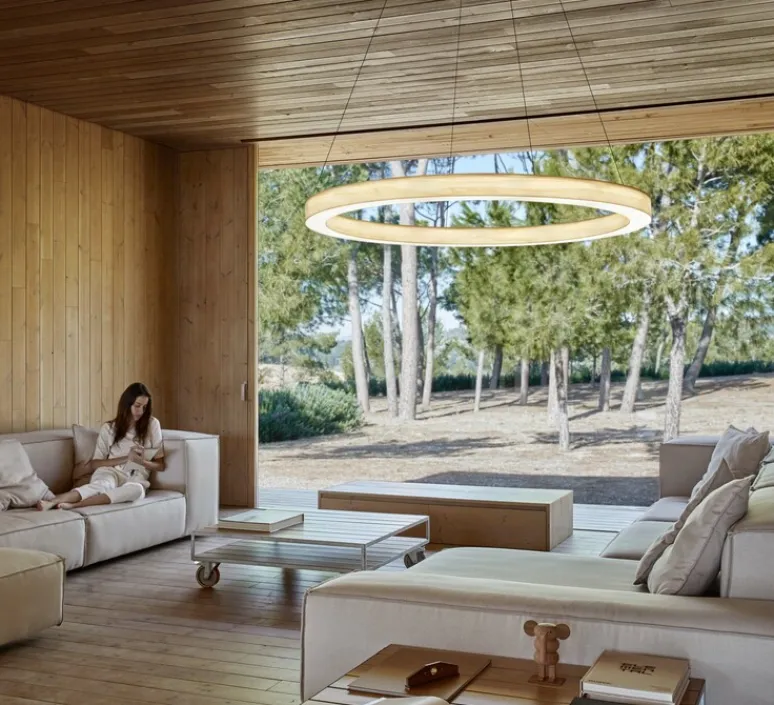 Suspension*LZF Suspension, Oh! Line, , LED, 3000K, 2743lm, Ø80cm, H5cm - blanc ivoire