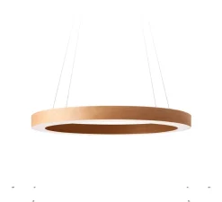 Suspension, Oh! Line, bois naturel de cerisier, LED, 3000K, 2057lm, Ø60cm, H5cm - LZF