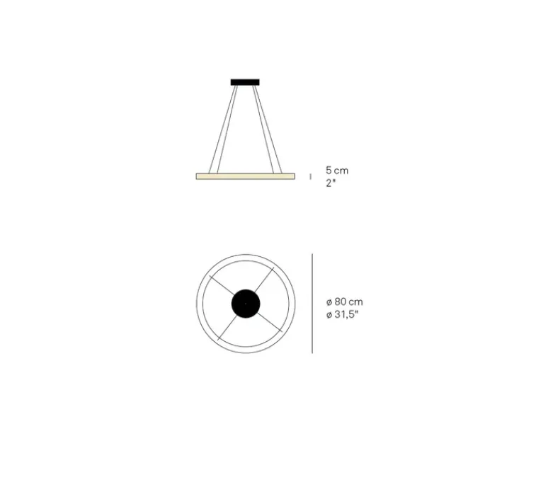 Suspension*LZF Suspension, Oh! Line, , LED, 3000K, 2743lm, Ø80cm, H5cm - hêtre naturel