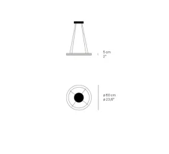 Suspension, Oh! Line, hêtre naturel, LED, 3000K, 2057lm, Ø60cm, H5cm - LZF