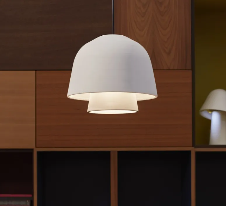 Suspension*Pott Suspension, Okina double, , IP44, E27, Ø27,4cm, H23cm - blanc mat